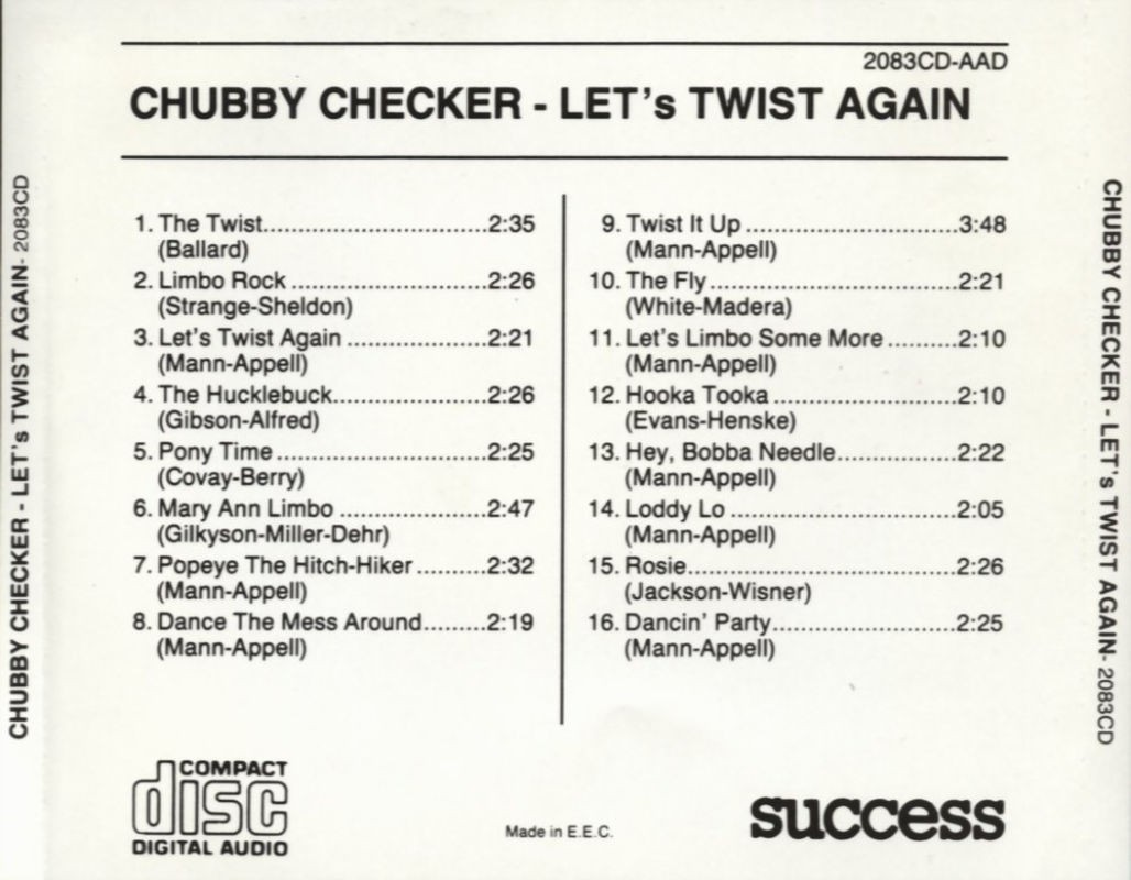 Chubby Checker  Lets Twist Again 1999 : Back